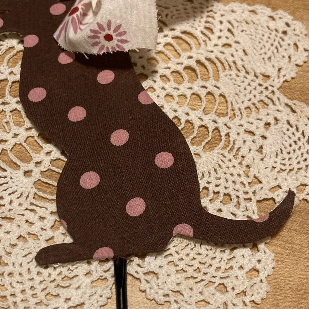 Brown And Pink Polka Dot Dog Wall Hook